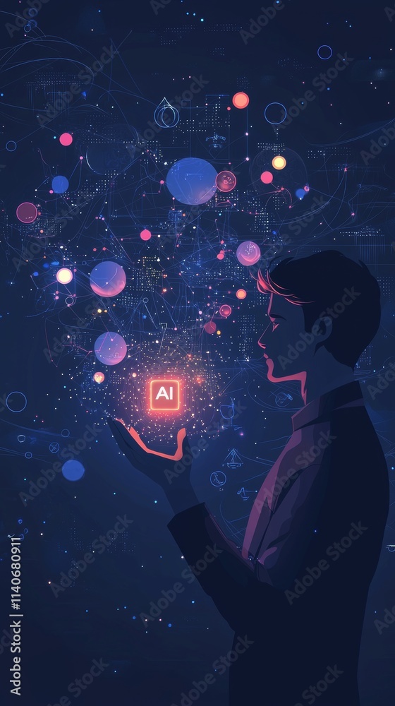 Exploring the Depths of Creativity Through Artificial Intelligence as Cosmic Elements Swirl Around a Contemplative Figure in a Dark Universe Exploring the Depths of Creativity Through Artificial Intelligence as Cosmic Elements Swirl Around a Contemplative Figure in a Dark Universe