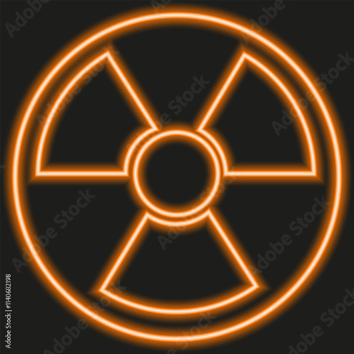  Radiation sign in the style of stalker zones neon 
