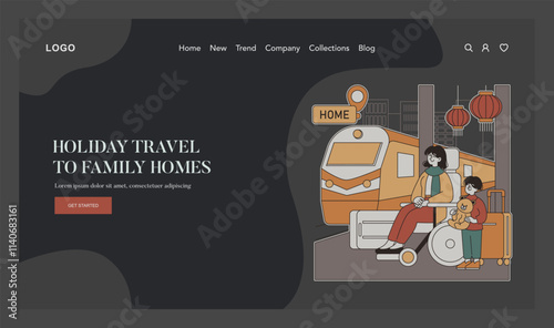 Lunar New Year. Flat Vector Illustration