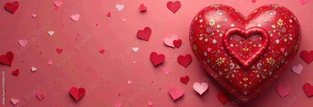 Gift boxes and hearts for valentine's day, mother's day, birthday, wedding day, space for text, layout for card or invitation Gift boxes and hearts for valentine's day, mother's day, birthday, wedding day, space for text, layout for card or invitation