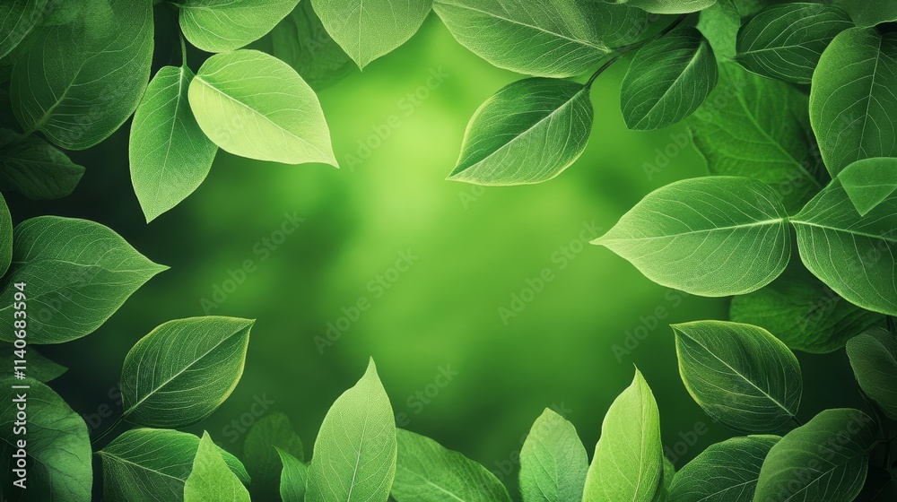 Lush Green Leaves Framing a Serene Backdrop, Capturing the Essence of Nature in a Tranquil Moment of Reflection and Beauty Lush Green Leaves Framing a Serene Backdrop, Capturing the Essence of Nature in a Tranquil Moment of Reflection and Beauty