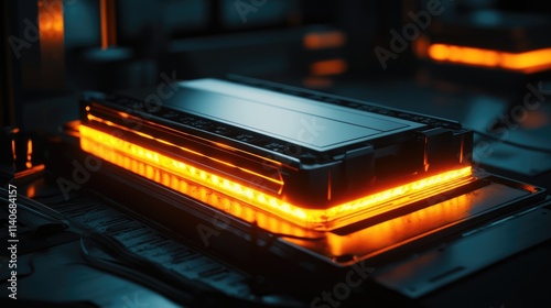 A Ni-63 Betavoltaic Battery illuminated in a dark setting, symbolizing its potential as a lifeline in critical, power-sensitive applications photo