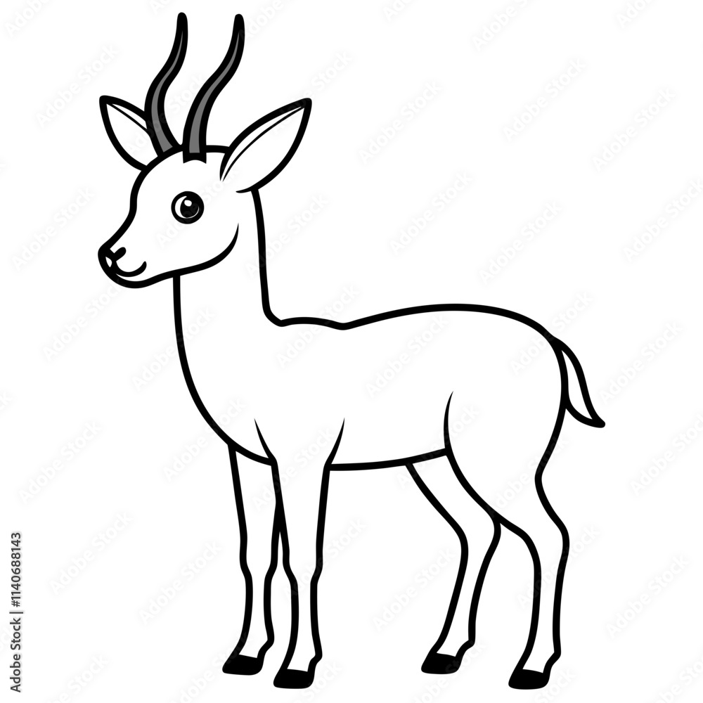 cute springbok line art vector cute springbok line art vector