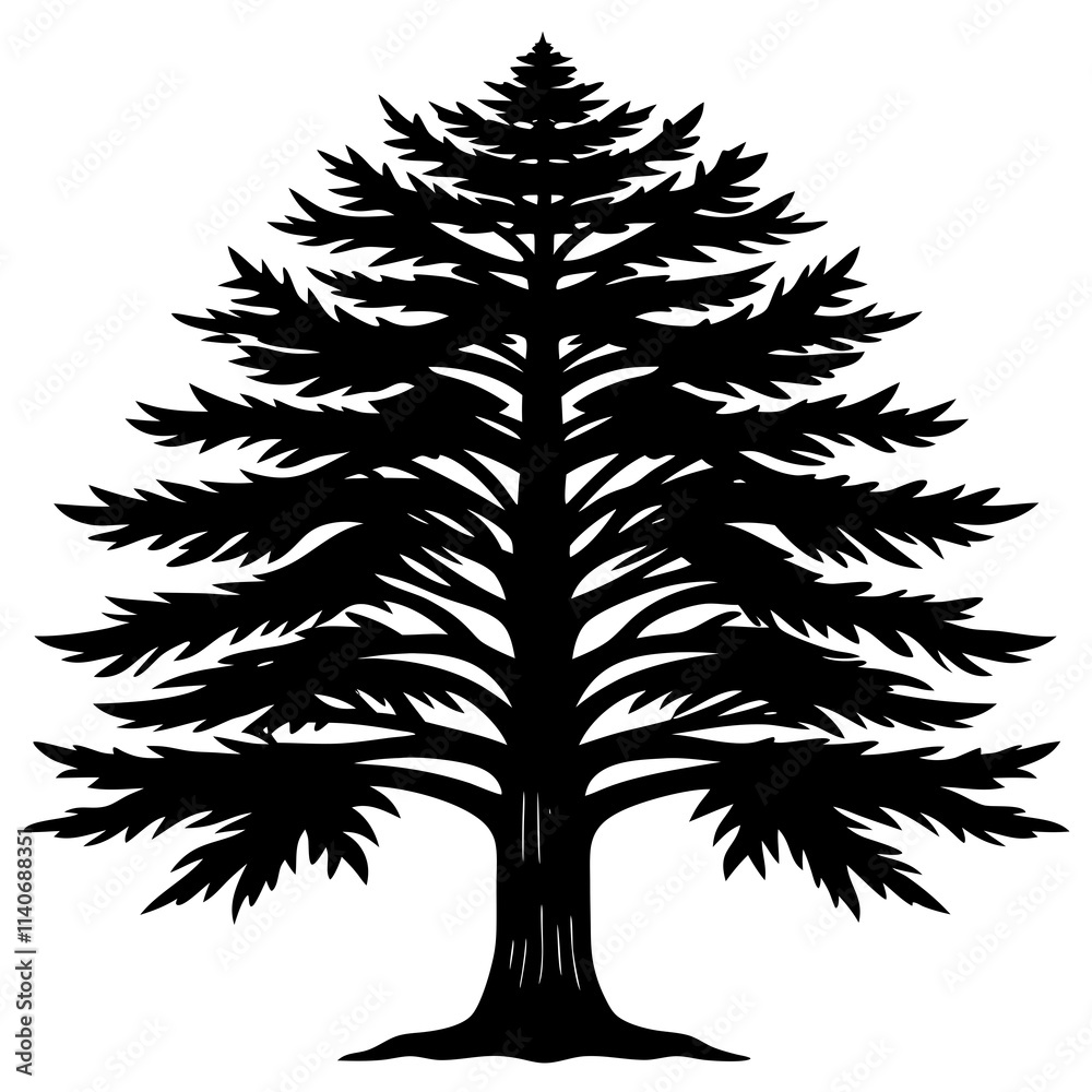 Obraz premium Cedar vector silhouette 