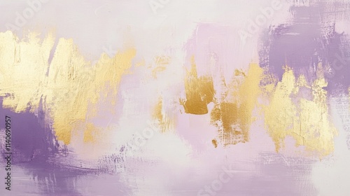 Artistic abstract painting with gold accents studio digital artwork modern interior close-up view creative expression photo