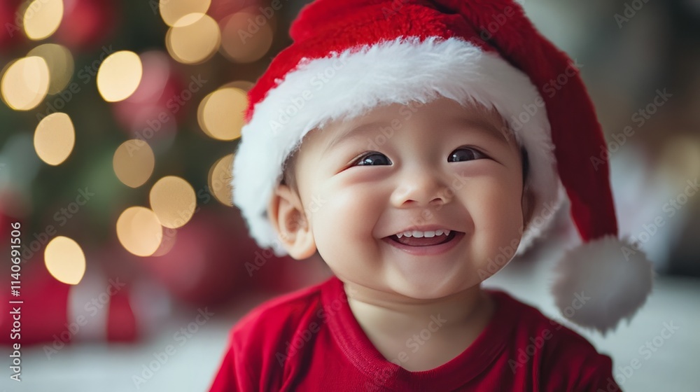 Portrait of Asian little cute boy smile and excited, Kid dressed in red Santa Claus hat the concept of holiday Christmas Xmas day or Happy new year Portrait of Asian little cute boy smile and excited, Kid dressed in red Santa Claus hat the concept of holiday Christmas Xmas day or Happy new year