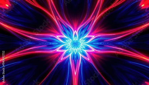 abstract flower background with red, blue, and white color