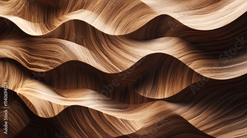 Abstract wave patterns in wood showcasing natural textures and tones.