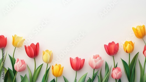 Colorful Tulips on a Soft Background for Spring and Nature Themes