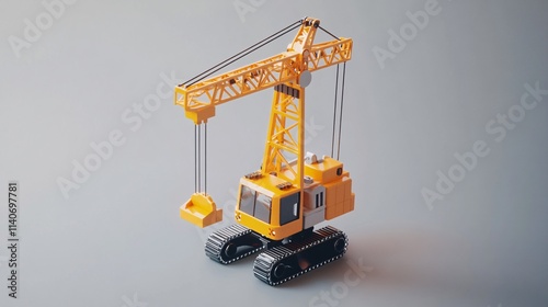 Yellow Crawler Crane Model  Construction Vehicle   D Render