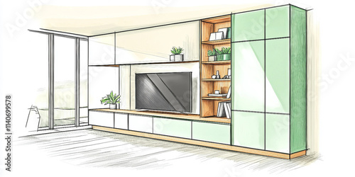 Contemporary Living-room Design Drawing
