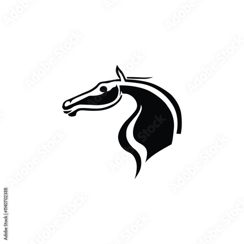 Horse head silhouette icon vector illustration logo design photo