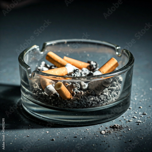 cigarette, cigarette in ashtray, cigarette and ashtray