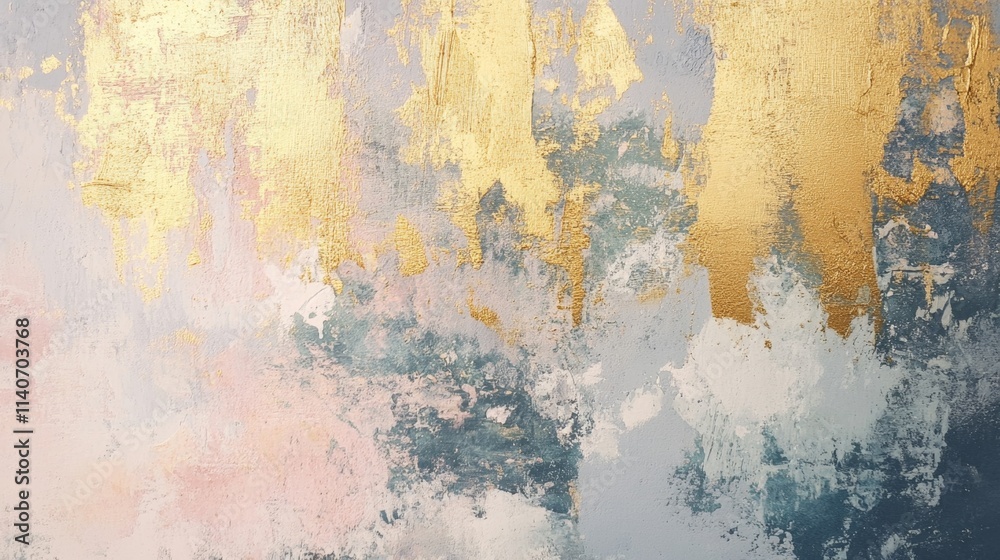 Obraz premium Abstract golden splashes artistic expression modern art contemporary gallery close-up view colorful texture exploration