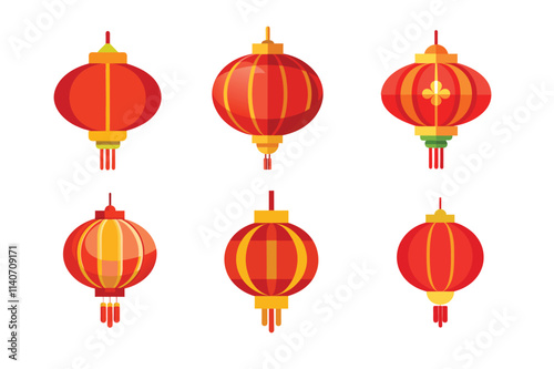 Chines Day Lantern  vector illustration for Chines festival, Red Chinese New Year Lanterns Hanging in Festive Holiday Decoration?
