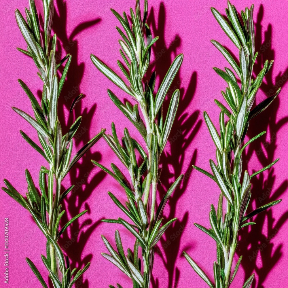 Fototapeta premium Rosemary on a solid background