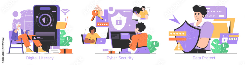 Safety Internet Day. Flat Vector Illustration Safety Internet Day. Flat Vector Illustration
