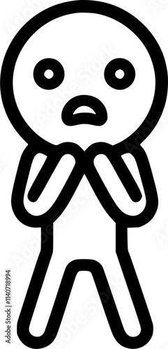 stick figure panic anxiety, nervousness sign, symbol, vector, art