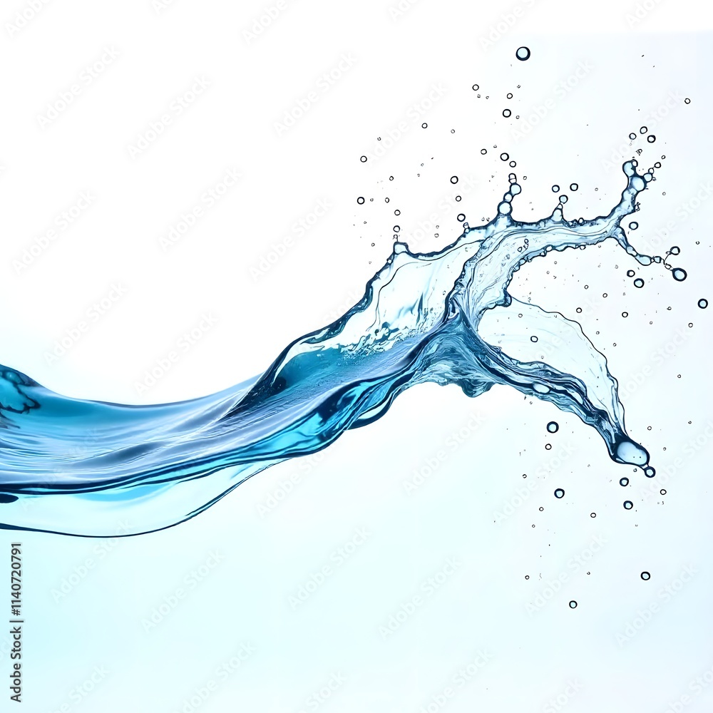 Blue water splash on white background Blue water splash on white background