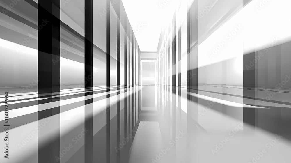 Fototapeta premium Abstract black and white reflective backgrounds. Reflective. Illustration