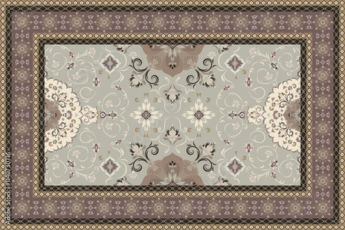 Vintage Arabic pattern.Persian colored carpet.Rich ornament for fabric design,handmade,interior decoration,textiles.Abstract design of persian carpet with geometric ornament.Moroccan style background.