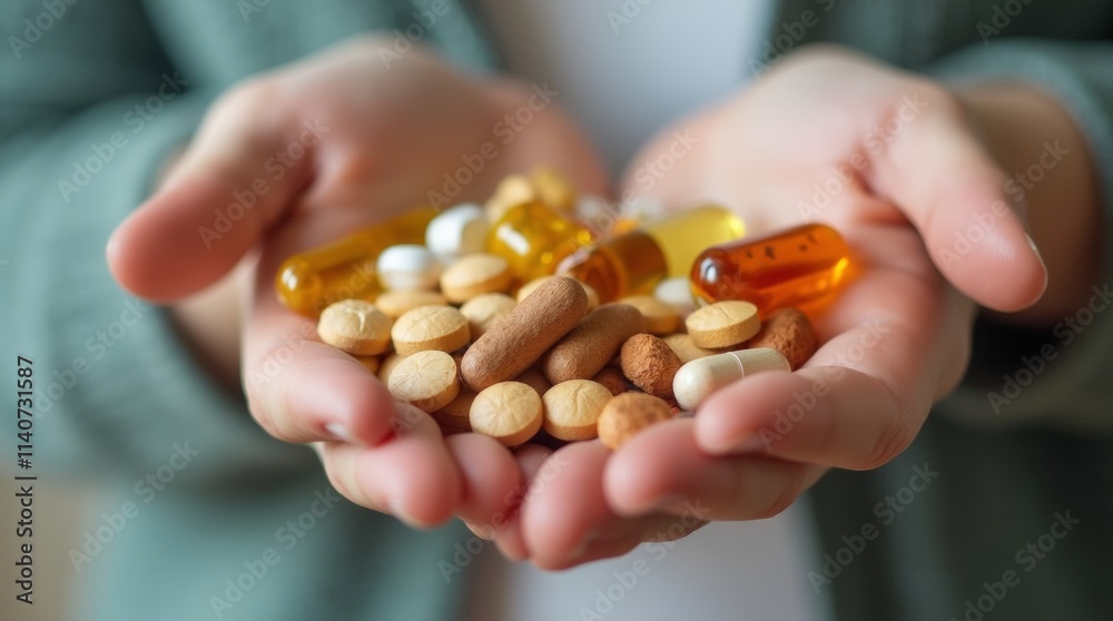 A close-up of a person’s hands holding a variety of vitamins and supplements, symbolizing efforts to boost a weak immune system. A close-up of a person’s hands holding a variety of vitamins and supplements, symbolizing efforts to boost a weak immune system.