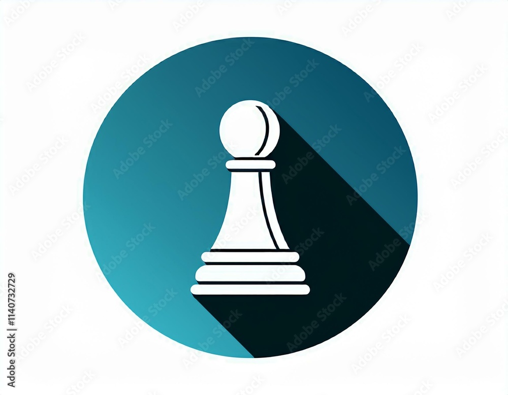 Chess pawn circle with shadow shaped as a crown Chess pawn circle with shadow shaped as a crown