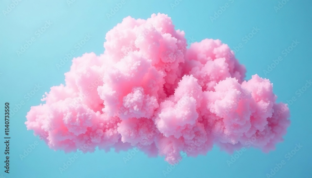A cloud-shaped backdrop for pink cotton candy, sweet, blue A cloud-shaped backdrop for pink cotton candy, sweet, blue