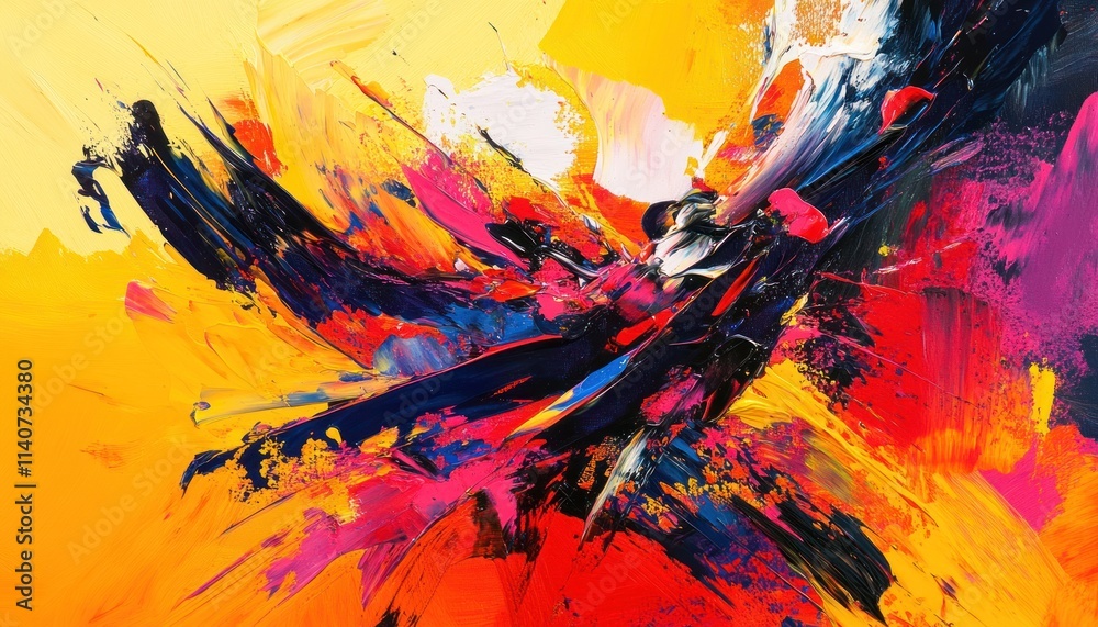 Abstract painting with vibrant colors and bold brushstrokes Abstract painting with vibrant colors and bold brushstrokes