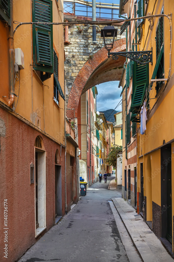 Fototapeta premium Street in Nervi, Italy
