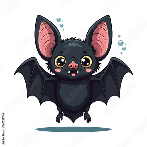 Cute bat Cartoon Vector Icon Illustration Animal Nature Icon Concept Isolated Premium Vector Cartoon