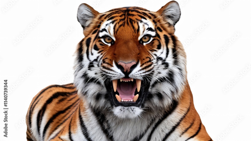 Fototapeta premium Tiger face on white background