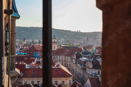 Photography Scenic view of Prague seen from Astronomical Clock Tower, Czechia