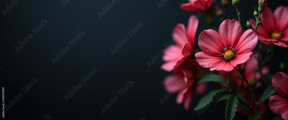 Vibrant carnations on a dark background, ideal for seasonal greetings and creating artistic banners. Vibrant carnations on a dark background, ideal for seasonal greetings and creating artistic banners.