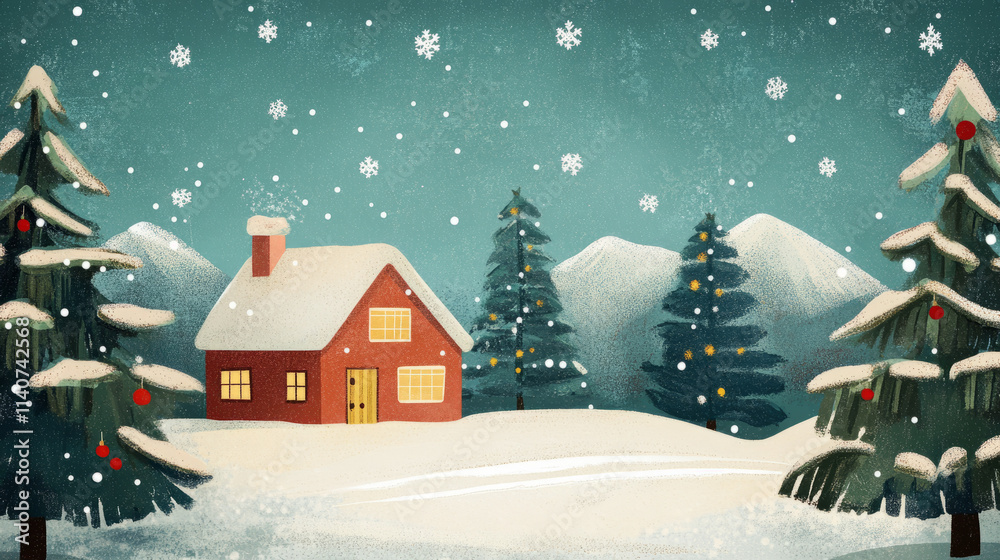Naklejka premium Celebrate Christmas festival decoration in december. Christmas celebration atmosphere. x mas backgroud with copyspace for text
