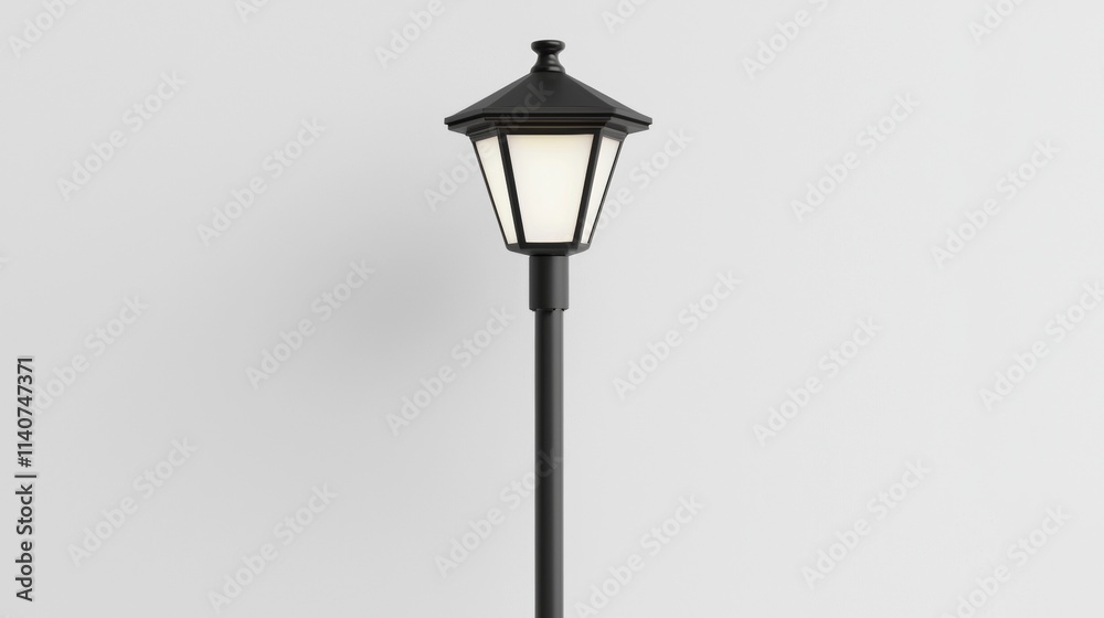 Modern floor lamp emits warm light in minimalistic interior setting with clean lines and soft colors Modern floor lamp emits warm light in minimalistic interior setting with clean lines and soft colors