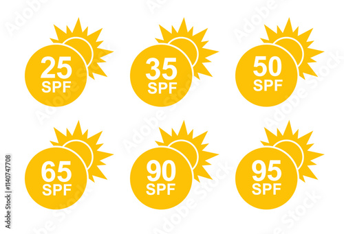 SPF 50 icon. Sun protection for skin. UVA UVB sunscreen protection. SPF icon for or skin cosmetics packaging. Vector