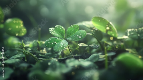 good luck clover leaf nature background photo