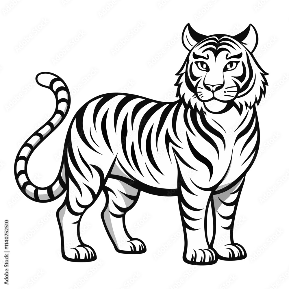 Fototapeta premium Tiger line art vector 