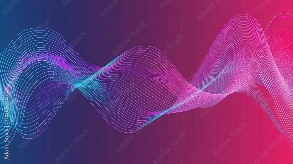 Fototapeta premium Abstract Digital Wave Art: Dynamic Graphic Design with Vibrant Colors