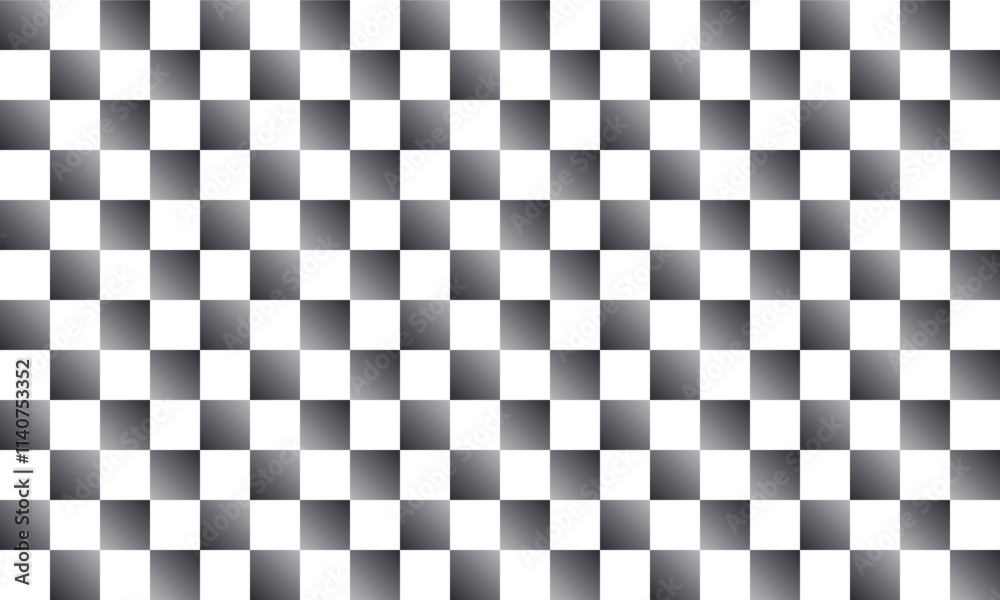 Fototapeta premium シームレス市松模様の横長背景(ブラックシルバーのグラデーション)