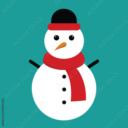 snowman with red hat and scarf