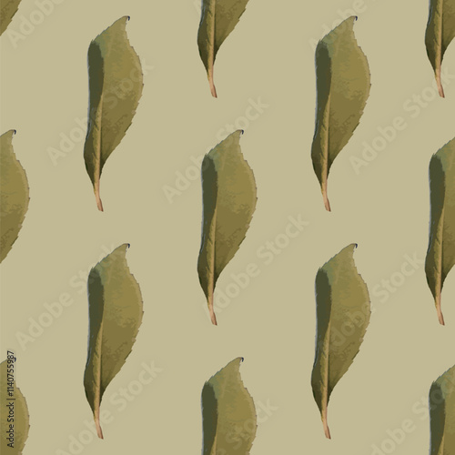 Seamless vector pattern of realistic leaves