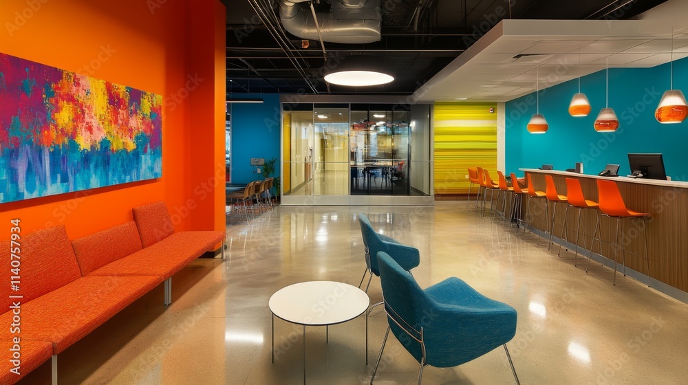 Vibrant Modern Office Reception Area Design Vibrant Modern Office Reception Area Design