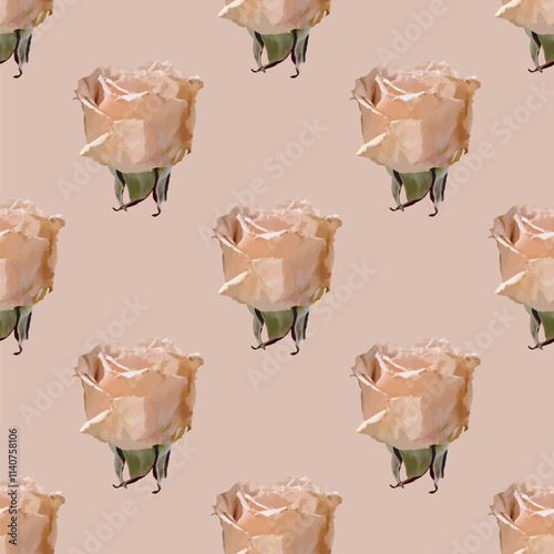 Elegant roses seamless vector pattern