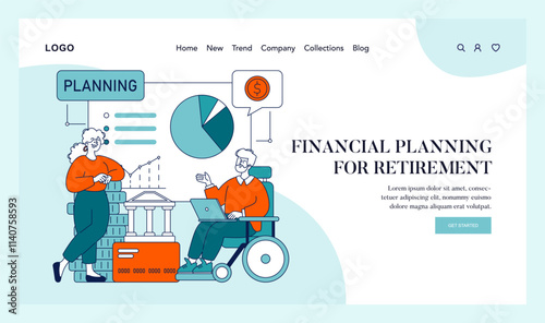 Happy Retirement Life. Flat Vector Illustration