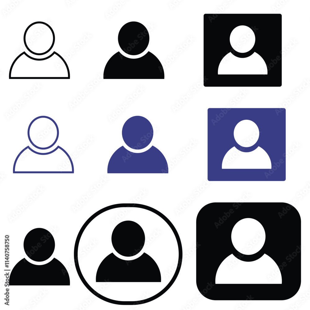 User icon vector set. Profile and people silhouette collection. User icon vector set. Profile and people silhouette collection.