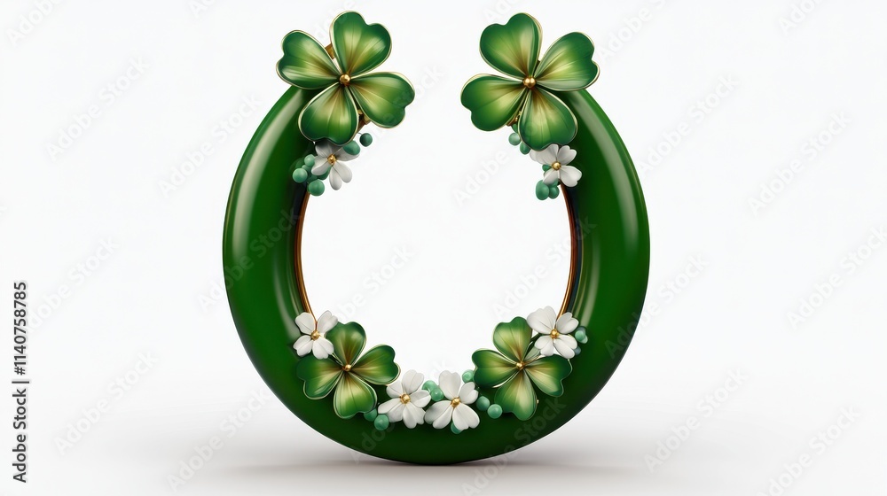St Patrick's Day Horseshoe for luck and protection 3D illustration,pngPNG file with transparency,isolated on a transparent background. St Patrick's Day Horseshoe for luck and protection 3D illustration,pngPNG file with transparency,isolated on a transparent background.