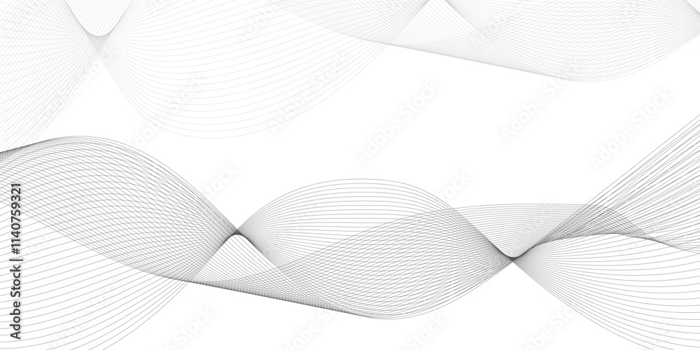Fototapeta premium Abstract wavy lines on transparent background with grey smooth element swoosh speed wave modern stream background. Abstract business wave curve lines background