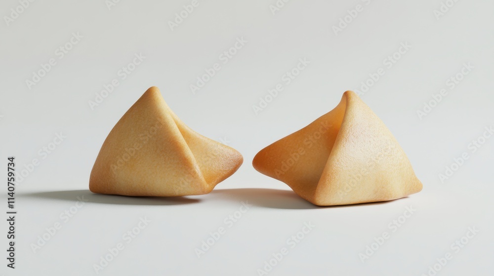 Two fortune cookies and white background Two fortune cookies and white background